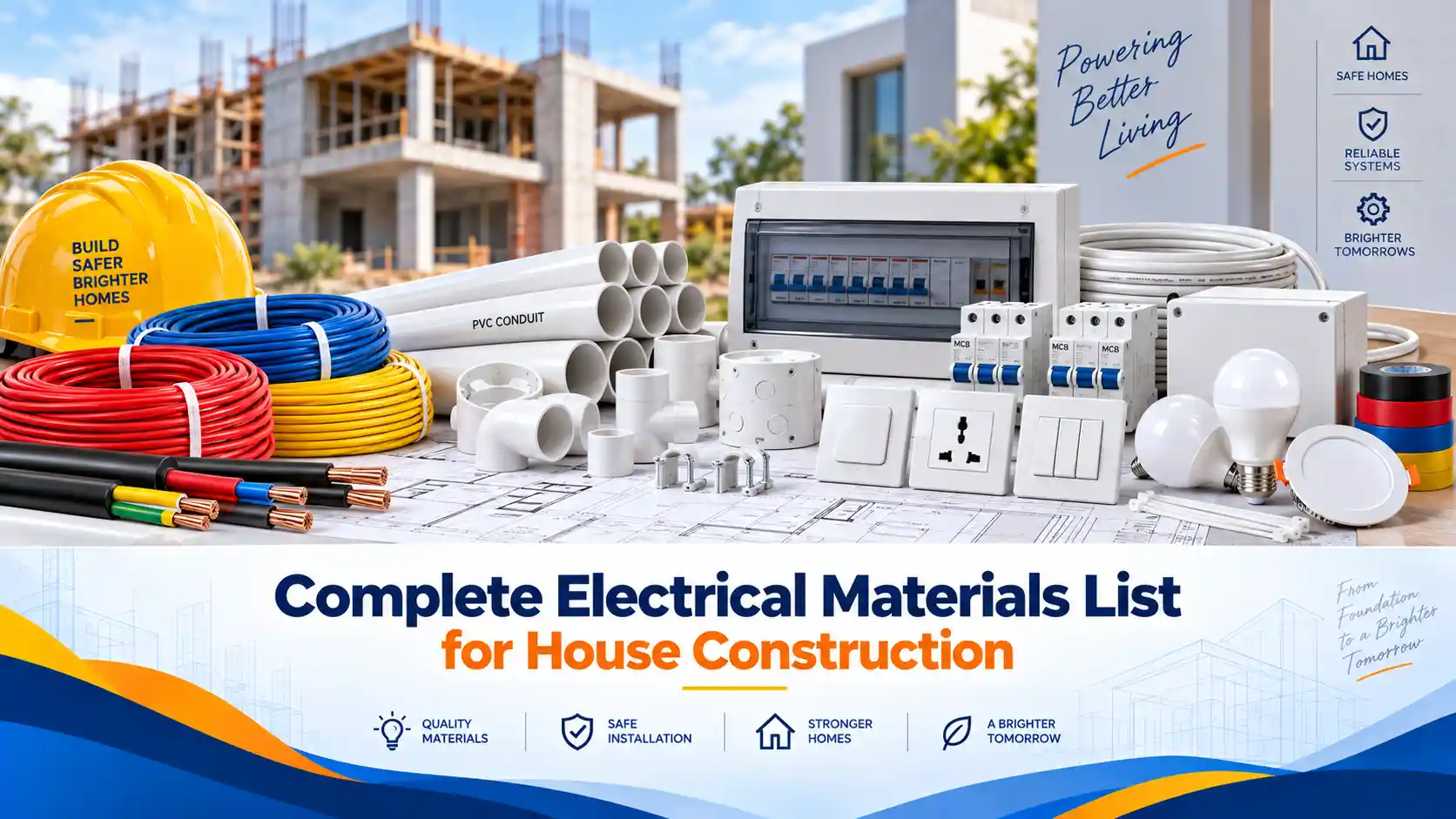 Complete Electrical Materials List for House Construction